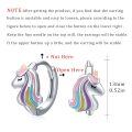 wholesale 925 Sterling Silver Unicorn Head Rainbow Colorful Huggie Hoop Earrings for Women and Girls - Cute Animal Ear Cuff  Set-0-2