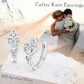 wholesale 925 Sterling Silver Celtic Knot Heart Huggie Hoop Earrings for Women - Irish Luck -0-4