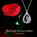 wholesale 925 Sterling Silver Teardrop Black Onyx Hummingbird & Roses Keepsake Pendant Ash Holder Memorial Jewelry with Funnel and Fill Tool for Women Girls (Black)-0-2