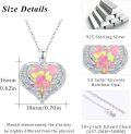 wholesale 925 Sterling Silver Pink Opal Heart with Wings Pendant Necklaces - Dainty s for Her-0-4