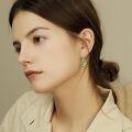 wholesale 925 Sterling Silver Teardrop Earrings Wholesale With Blue Gemstone And Scroll Design-0-35