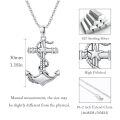 wholesale 925 Sterling Silver Nautical Star and Rope Design Anchor Pendant Necklace for Men Gothic -0-3