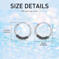 wholesale 925 Sterling Silver Oxidized Bali Bohemian Small Huggie Hoop Earrings - 925 Sterling Silver Minimalist Ear Cuffs for Women's Fashion  Set of 3 Pairs-0-4