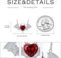 wholesale 925 Sterling Silver Red Heart Devil Horns Bat Wing Gothic Pendant Necklace for Women-0-3