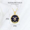 wholesale 14k Gold Plated Blue Sandstone Zodiac Necklace 12 Constellation Pendant for Women-0-22