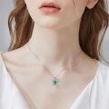 wholesale 925 Sterling Silver Green Crystal Sea Turtle Pendant Necklace-0-4