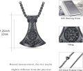 wholesale 925 Sterling Silver Nordic Mjolnir Pendant with Celtic Knots and Vegvisir Compass Design - Viking Thors Hammer Amulet Necklace for Men & Women -0-3
