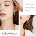 wholesale 925 Sterling Silver Turquoise Small Hoops Earrings Hypoallergenic for Sensitive Ears-0-4