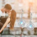 wholesale 925 Sterling Silver Celtic Knot Moonstone Leverback Drop Earrings-0-5