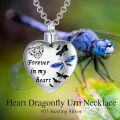 wholesale 925 Sterling Silver Heart Cremation Jewelry for Ashes - Hummingbird & Dragonfly Pendant Necklaces w/ Funnel Fill Kit-0-3