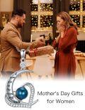 wholesale 925 Sterling Silver Moon & Blue Pearl Pendant Necklaces for Women - Love You to the Moon and Back-0-5