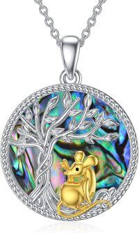 wholesale TOUPOP Tree Of Life Animal Necklace 925 Sterling Silver Crystal/abalone Shell Animal Pendant Jewelry Birthday Mothers Day Gifts For Women Mom Wife Her -undefined