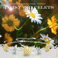 wholesale 925 Sterling Silver Daisy Flower Charm Bracelet & Anklet Set with Cubic Zirconia Gifts for Women-0-2
