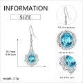 wholesale Sterling Silver Austrian Crystal Celtic Knot Birthstone Drop Earrings for Women Girls-0-4