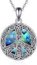 wholesale 925 Sterling Silver Labradorite Celtic Knot Peace Sign Yin Yang Pendant Necklace for Women and Men-0-0