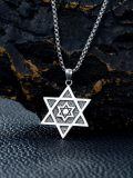 TOUPOP 925 Sterling Silver Jewish Star Of David Necklace Pendant Gift-0-2