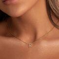 wholesale 14K Gold Plated 925 Sterling Silver A B E L R Tiny Letter Choker Necklace-0-1