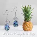 wholesale 925 Sterling Silver Abalone Shell Pineapple Drop Earrings Yoga Jewelry-0-5