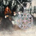 wholesale 925 Sterling Silver Round Celtic Knot with Stones and Scrollwork Pendant Necklace for Women Witchcraft Jewelry 36 Chain-0-5