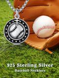 wholesale 925 Sterling Silver Baseball Pendant with Cross and Inspirational Message Necklace for Women & Men-0-5