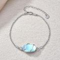 wholesale 925 Sterling Silver Moonstone Bracelet Wholesale With Adjustable Chain And Clasp-0-3