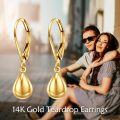wholesale Gold 925 Sterling Silver Yellow Gold Tear Drop Lever Back Dangle Earrings for Women-0-5