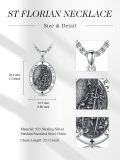 wholesale 925 Sterling Silver &  Saint Florian Medal Pendant with Chain - Catholic Protection  for Men and Women-0-1