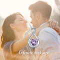 TOUPOP Sterling Silver Alexandrite Necklace Infinity Love Moon Pendant-0-2