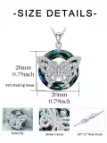 TOUPOP Sterling Silver Crystal Dragonfly/Butterfly Pendant Necklace, 18"+2" Extender-0-2