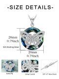 TOUPOP Sterling Silver Crystal Dragonfly/Butterfly Pendant Necklace, 18"+2" Extender-0-2