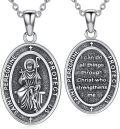 wholesale 925 Sterling Silver Saint Peregrine Protection Pendant Necklace for Men Women Catholic-0-0