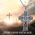 wholesale 925 Sterling Silver Celtic Knotwork Cross Pendant Necklace  Norse Viking Jewelry-0-5