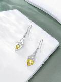 wholesale 925 Sterling Silver Heart Birthstone Celtic Knot Dangle Leverback Earrings-0-106