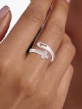 wholesale 925 Sterling Silver Cross Faith Rings Wholesale With Gold Accent-0-3