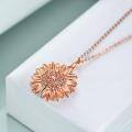 wholesale 925 Sterling Silver Winged Sunflower Pendant Necklaces for Women Girls Gifts-0-3