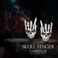 wholesale 925 Sterling Silver Hand of Death Stud Earrings - Gothic Skeleton Jewelry for Women & Men-0-5