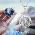 TOUPOP Sterling Silver Crystal Compass Necklace For Women-0-1