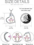 wholesale 925 Sterling Silver Flamingo Heart Love You Pendant Necklace-0-4