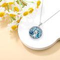 wholesale 925 Sterling Silver Tree of Life Turquoise & Moissanite Heart Pendant with 18 + 2 Extender Chain-0-3