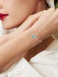 wholesale 925 Sterling Silver Turquoise Owl Charm Bracelet for Women-0-3