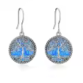 wholesale 925 Sterling Silver Abalone Shell Tree of Life Drop Earrings Wholesale for Women and Girls-0-4