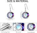 wholesale 925 Sterling Silver Moonstone & Crystal Sun Moon Dangle Earrings for Women, Hypoallergenic Gift for Wife Mom Friends-0-4