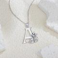 wholesale Silver A Z Alphabet Pendant Necklace Cat Initial Gift for Women-0-2