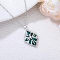 wholesale  925 Sterling Silver Malachite Hollow Cross Pendant Necklace 23mm with 18+2 Adjustable Chain for Women Men-0-2