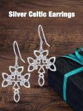 wholesale 925 Sterling Silver Celtic Knot Dangle Drop Earrings for Women Irish Jewelry Christmas Gift Ideas-0-4