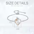 TOUPOP Sterling Silver Rose Heart Butterfly Initial G Letter Link Bracelet For Women-0-5