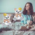 wholesale 925 Sterling Silver Teddy Bear Bow Tie Stud Earrings for Girls Women Kids Gifts-0-3