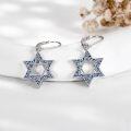 wholesale 925 Sterling Silver Blue Enamel Star of David Dangle Leverback Earrings for Women Mothers Day GiftÓÌÌ«½ÌÊÎÆ·-0-3