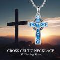 wholesale 925 Sterling Silver Blue Enamel Star of David Celtic Knot Cross Pendant Necklace-0-7