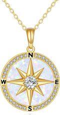 wholesale 14K Gold White Opal Diamond Starfish Pendant Necklace for Women-0-0